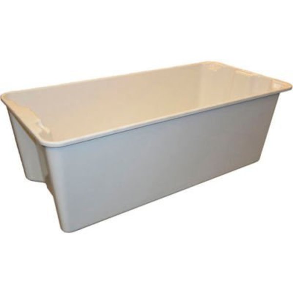 Mfg Tray Molded Fiberglass Nest and Stack Tote 780008 with Wire - 42-1/2" x 20" x 14-1/4", White 7800085269W